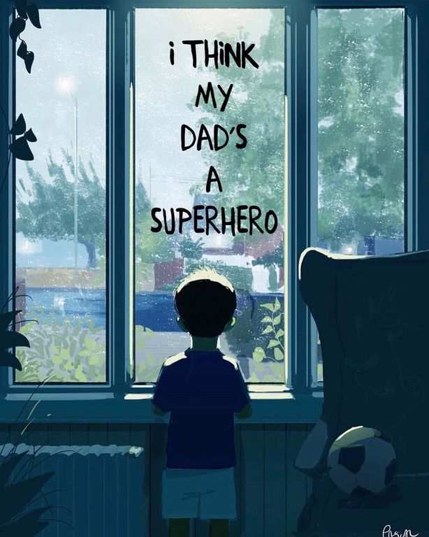«Νομίζω ότι ο μπαμπάς μου είναι σούπερ ήρωας…»: Μια καταπληκτική ιστορία σε σκίτσα (pics)