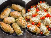 Ζουμερά ρολάκια κοτόπουλου γεμιστά με πέστο και μοτσαρέλα - Δοκιμάστε τα (vid +pics)