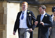 Νονός ήταν επίσης και ο Mark Dyer, παλιός στενός συνεργάτης του Πρίγκιπα Charles. Εδώ τον βλέπουμε κατά την είσοδό του στον γάμο του Harry και της Meghan. 