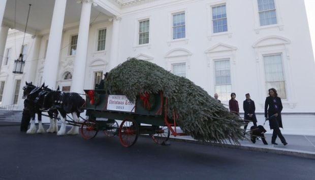 Η Μισέλ Ομπάμα και οι κόρες της καλωσορίζουν τα Χριστούγεννα με δέντρο 6 μέτρων! (βίντεο, φωτογραφίες)