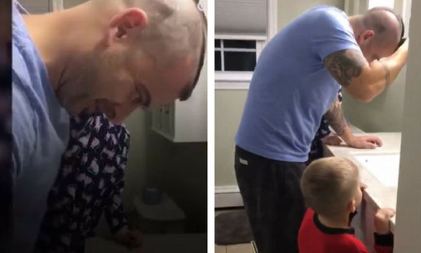 Μπαμπάς ξυρίζει το κεφάλι του με τη βοήθεια της κόρης του - Ο λόγος μοναδικός! 