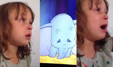 Η 3χρονη βλέπει την ταινία Dumbo για πρώτη φορά και ξεσπά σε κλάματα - Δείτε το βίντεο