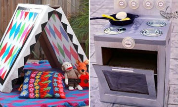 DIY: Δεκαοχτώ φανταστικές κατασκευές για παιδιά με χαρτόκουτο (pics) 
