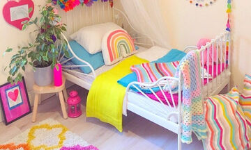 Ιδέες διακόσμησης: Παιδικό δωμάτιο στα χρώματα του ουράνιου τόξου (pics)