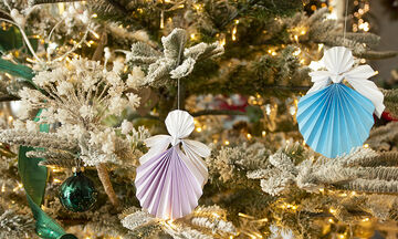 DIY στολίδια για το δέντρο: Φτιάξτε χριστουγεννιάτικα αγγελάκια από χαρτί