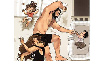 Jehuda Devir: Η καθημερινότητα με ένα μωρό κι ένα νήπιο - Απίθανα σκίτσα