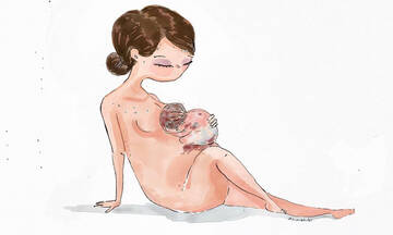 Σκίτσα που δείχνουν την ομορφιά που έχουν τα γυναικεία σώματα μετά τον τοκετό