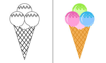 Δεκαπέντε χρωμοσελίδες με παγωτά (εικόνες για εκτύπωση)