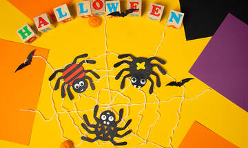Χειροτεχνίες για παιδιά: Φτιάξτε για το Halloween αραχνούλες (εικόνες)