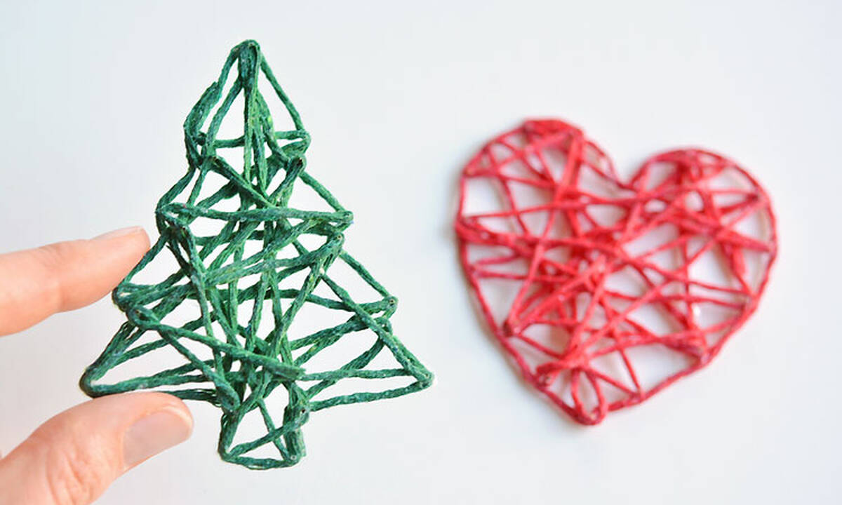 DIY χριστουγεννιάτικα στολίδια από νήμα – Πώς θα τα φτιάξετε