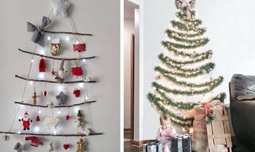 Χριστουγεννιάτικη διακόσμηση: Στολίστε ένα δέντρο στον τοίχο (εικόνες)
