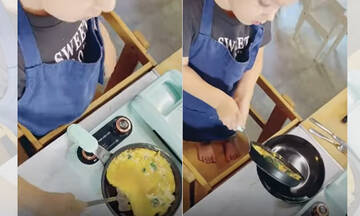 Eίναι μόλις τριών ετών και μαγειρεύει σαν επαγγελματίας (vid)