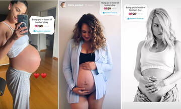 Διάσημες μαμάδες δημοσίευσαν φωτογραφίες από την εγκυμοσύνη τους με αφορμή τη Γιορτή της Μητέρας