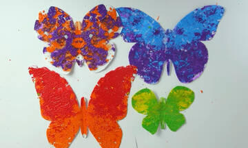 Κατασκευές για παιδιά: Πώς θα φτιάξετε πολύχρωμες πεταλούδες με λιωμένες κηρομπογιές (vid)