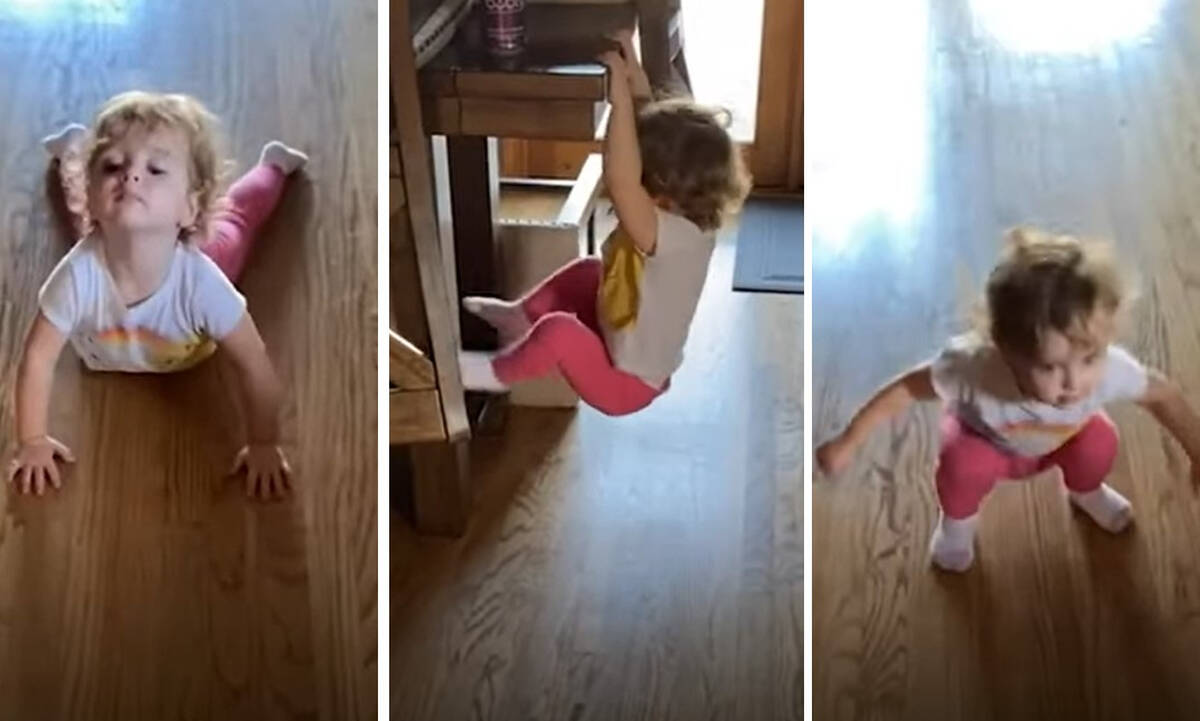 Ξεκαρδιστικό βίντεο: Νηπιάκι κάνει squats και push-ups με τον δικό του τρόπο